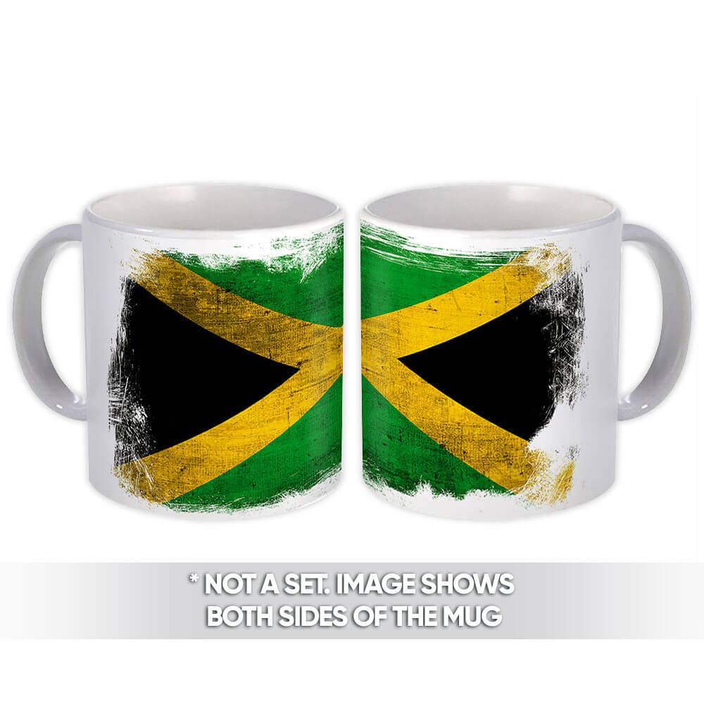 Gift Mug : Jamaica Distressed Flag Vintage Jamaican Expat Country