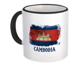 Cambodia Cambodian Flag : Gift Mug Asia Asian Country Souvenir Patriotic Vintage Distressed