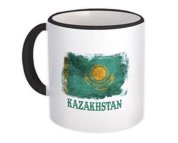 Kazakhstan Kazakh Flag : Gift Mug Asia Asian Country Pride Souvenir Vintage Distressed Art