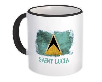 Saint Lucia Flag : Gift Mug Distressed North American Country Pride Souvenir National Vintage