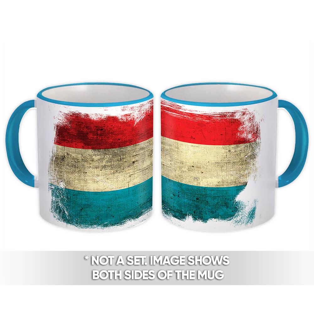 Gift Mug : Luxembourg Distressed Flag Vintage Luxembourger Expat Country