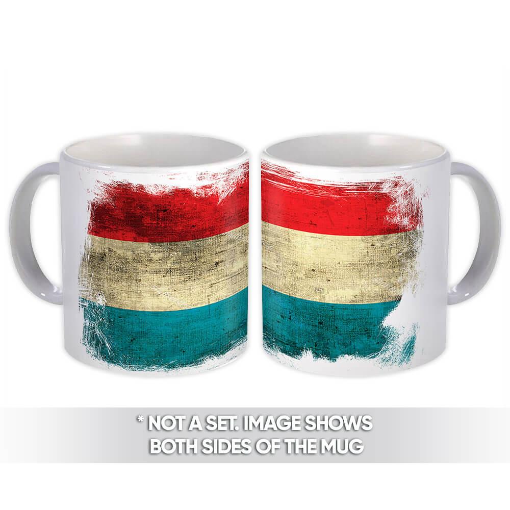 Gift Mug : Luxembourg Distressed Flag Vintage Luxembourger Expat Country