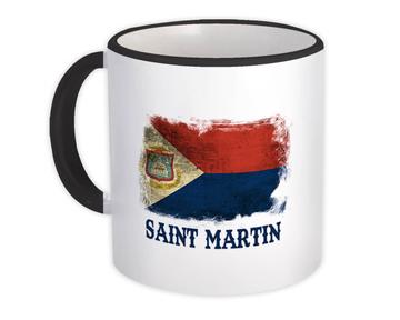 Saint Martin Flag : Gift Mug Distressed North America Country Souvenir National Vintage Art