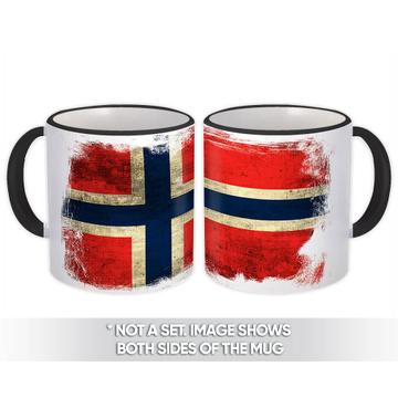 Norway : Gift Mug Distressed Flag Vintage Norwegian Expat Country