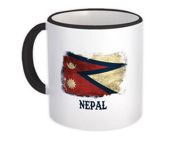 Nepal Nepalese Flag : Gift Mug Asia Asian Country Pride Souvenir Vintage Distressed Art
