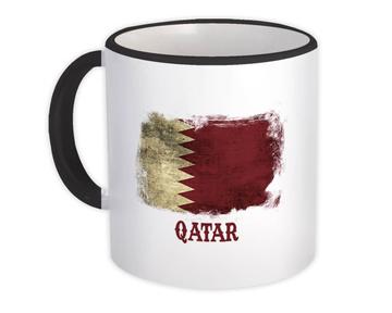 Qatar Qatari Flag : Gift Mug Distressed Art Asia Asian Country Vintage Souvenir National Pride