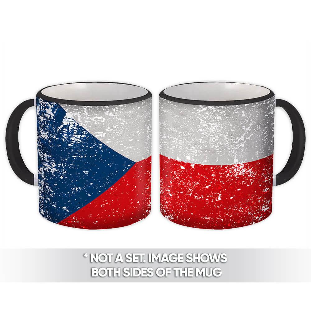 Gift Mug : Czech Republic Flag Retro Artistic Expat Country