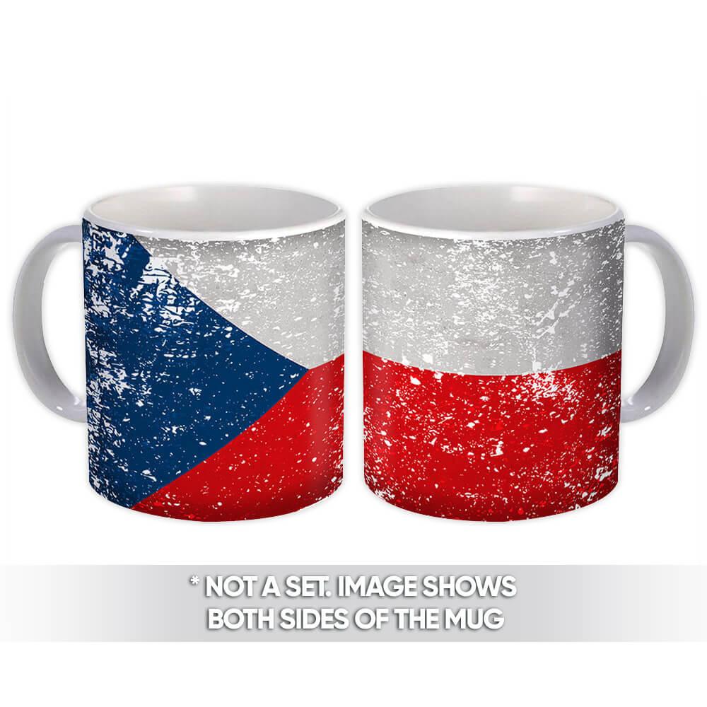 Gift Mug : Czech Republic Flag Retro Artistic Expat Country