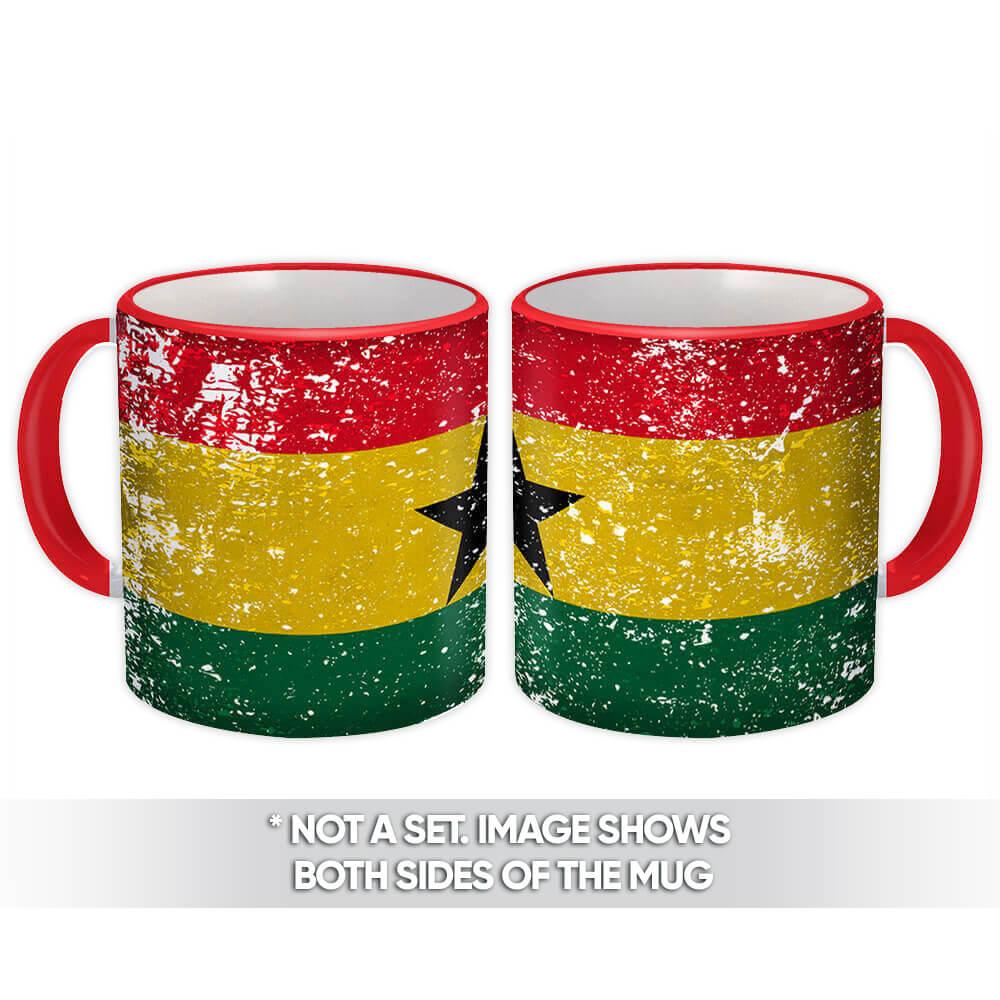 Gift Mug : Ghana Flag Retro Artistic Ghanaian Expat Country