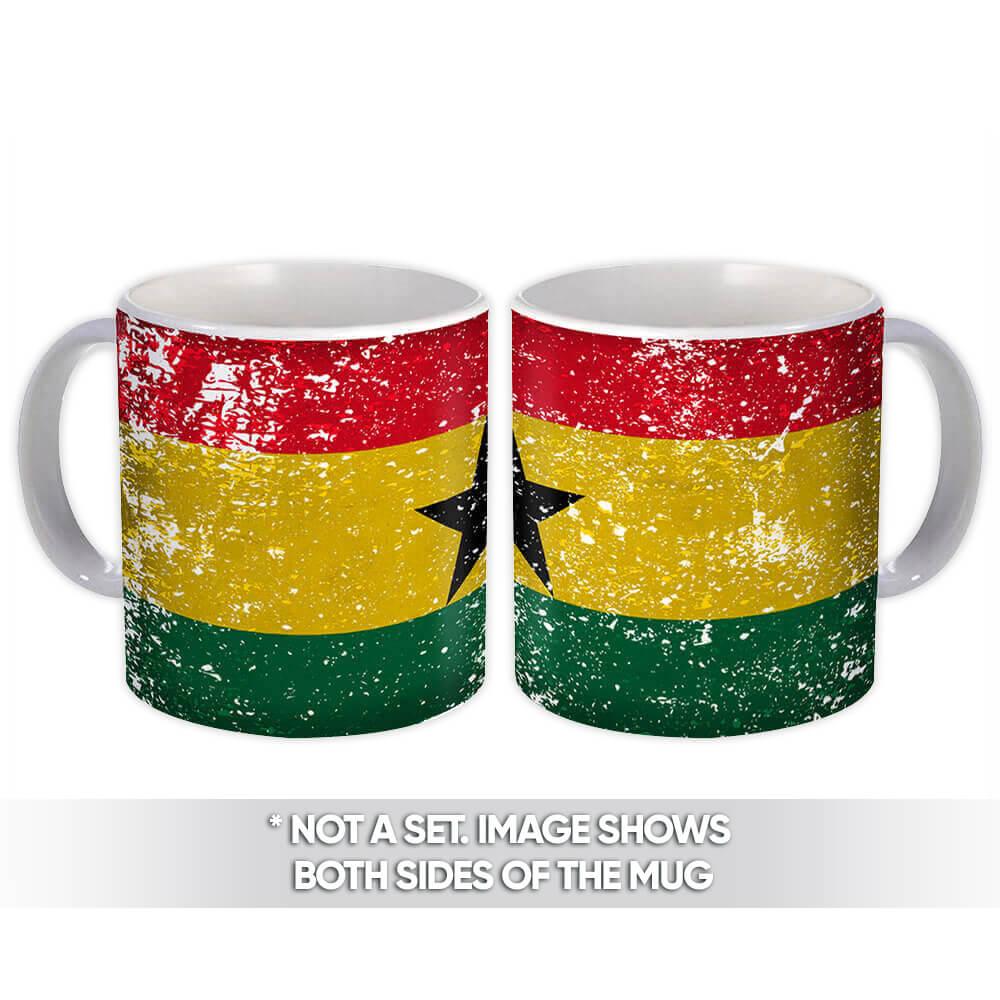 Gift Mug : Ghana Flag Retro Artistic Ghanaian Expat Country