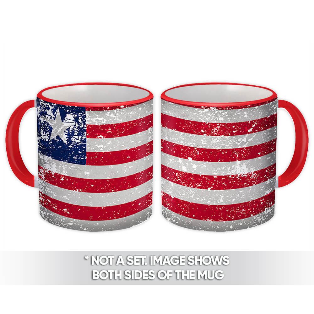 Gift Mug : Liberia Flag Retro Artistic Liberian Expat Country