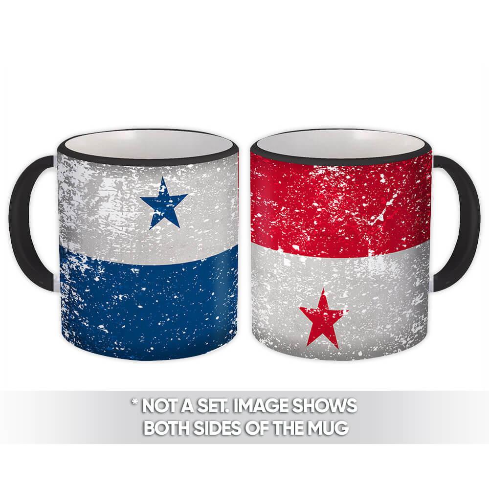 Gift Mug : Panama Flag Retro Artistic Panamanian Expat Country