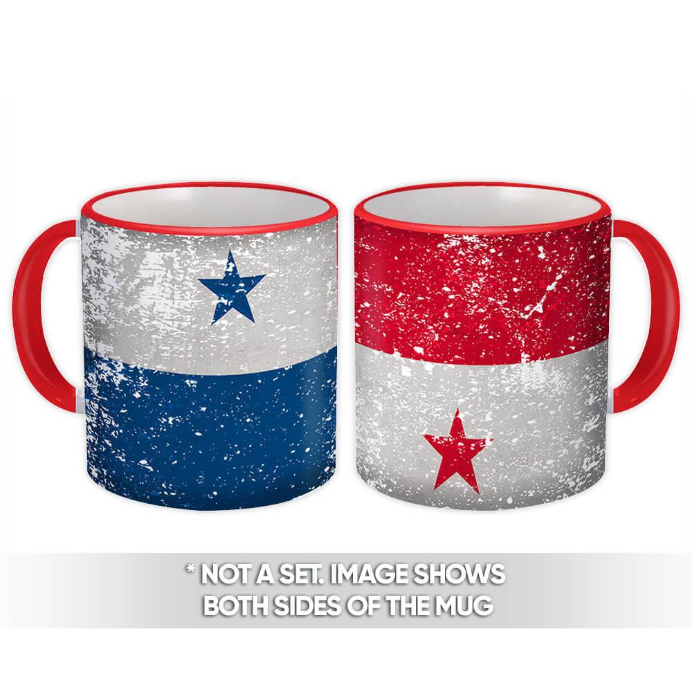 Gift Mug : Panama Flag Retro Artistic Panamanian Expat Country