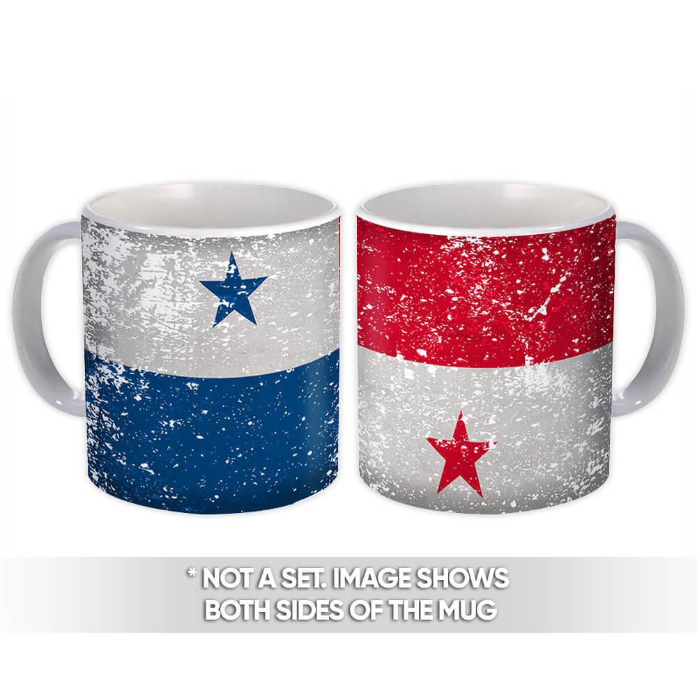 Gift Mug : Panama Flag Retro Artistic Panamanian Expat Country