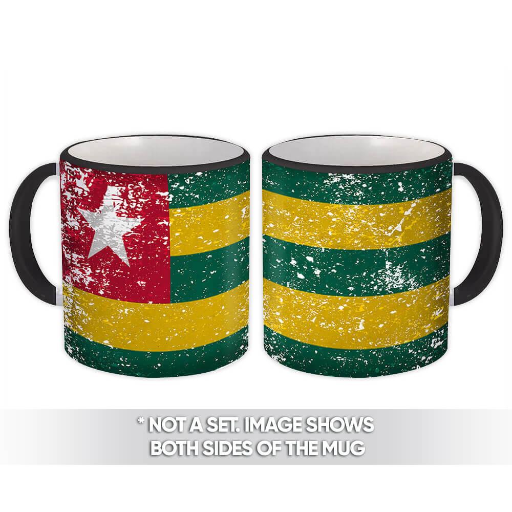 Gift Mug : Togo Flag Retro Artistic Togolese Expat Country