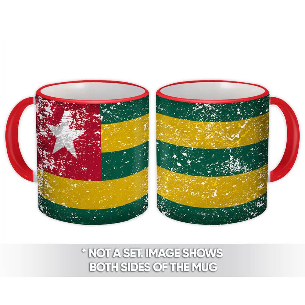 Gift Mug : Togo Flag Retro Artistic Togolese Expat Country