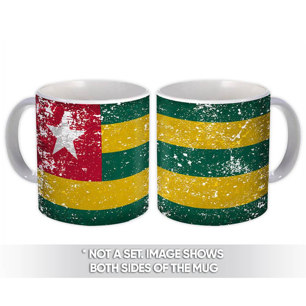 Gift Mug : Togo Flag Retro Artistic Togolese Expat Country