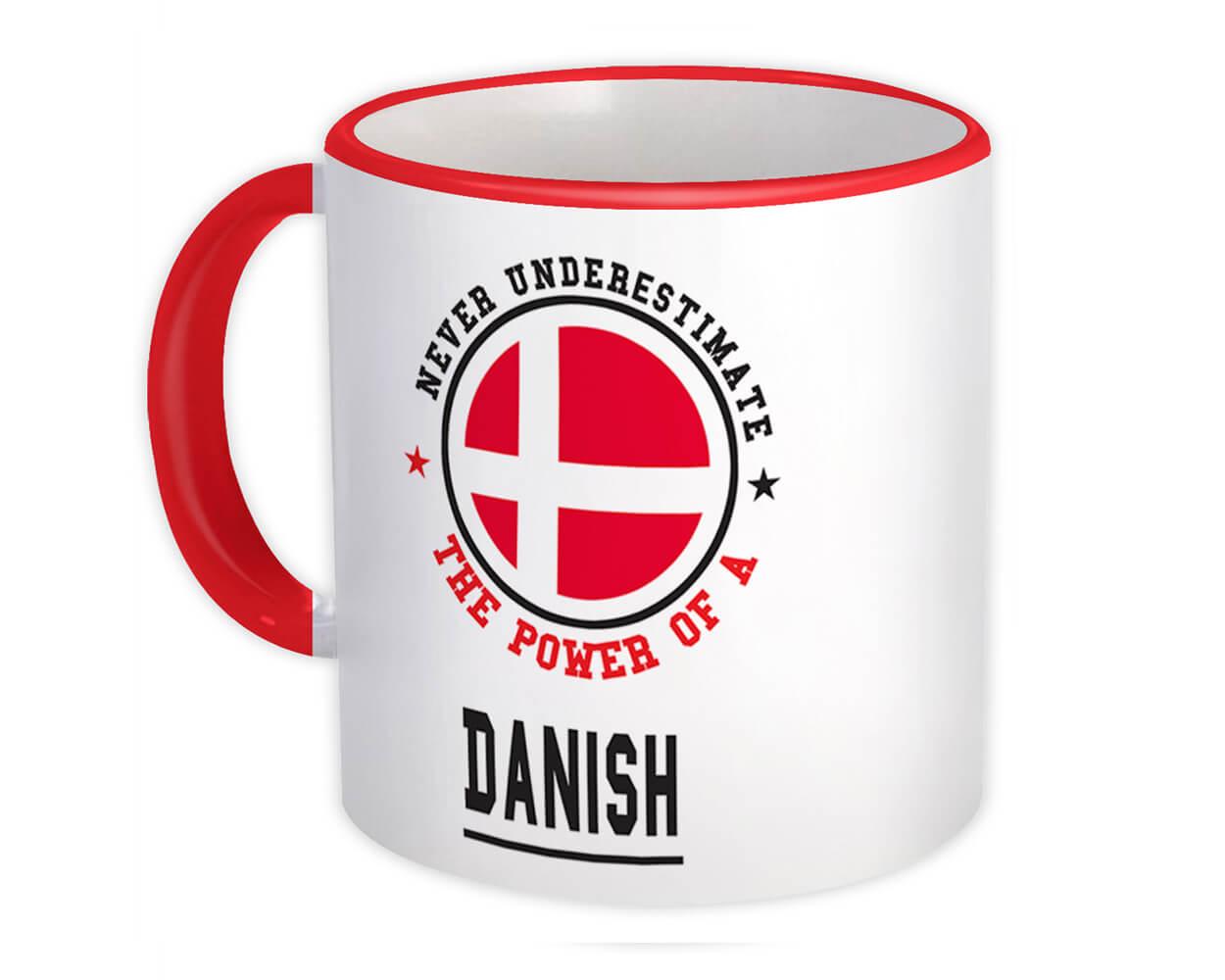 Denmark Keychain Flag Never Underestimate the Power Danish Expat Country Gift 