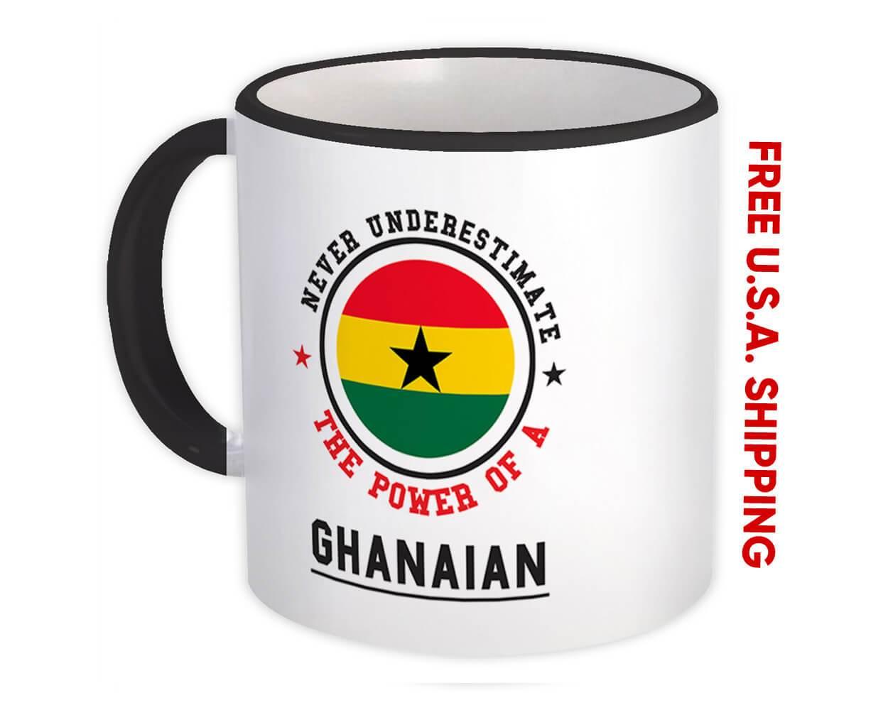 Ghana Keychain Flag Never Underestimate the Power Ghanaian Expat Country Gift 