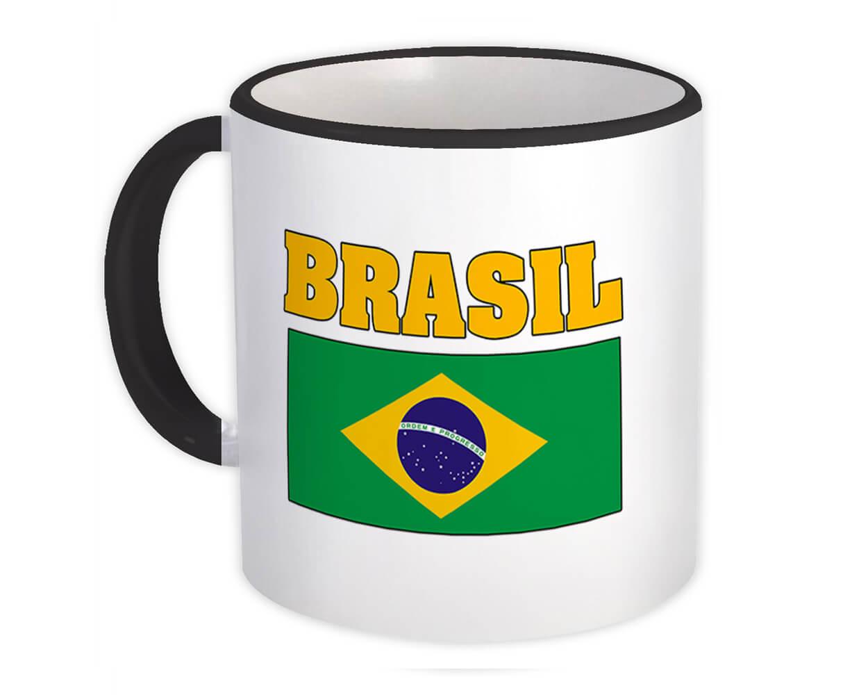 Gift Mug : Brazil Flag Chest Brazilian Country Expat Patriotic Flags Travel