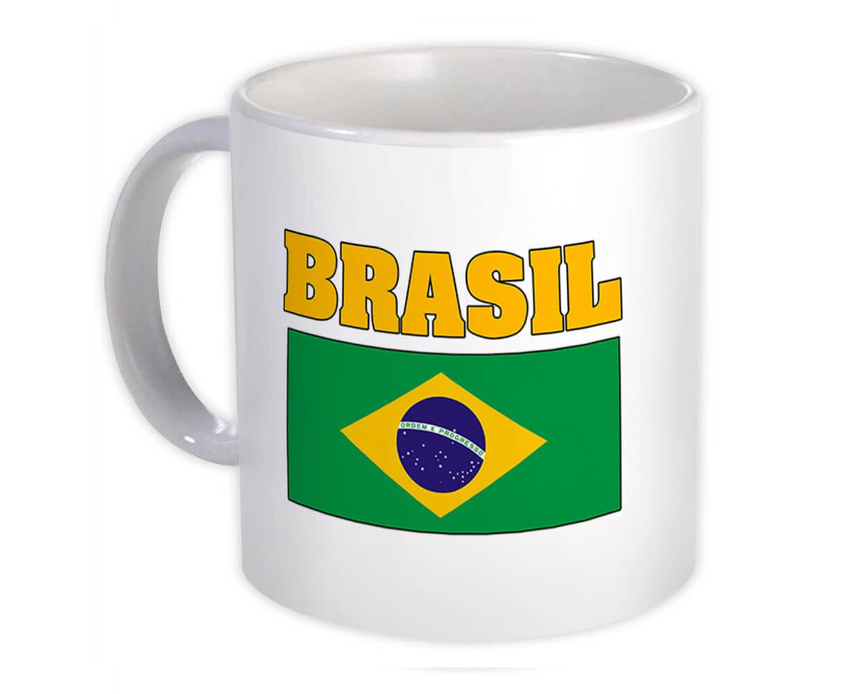 Gift Mug : Brazil Flag Chest Brazilian Country Expat Patriotic Flags Travel