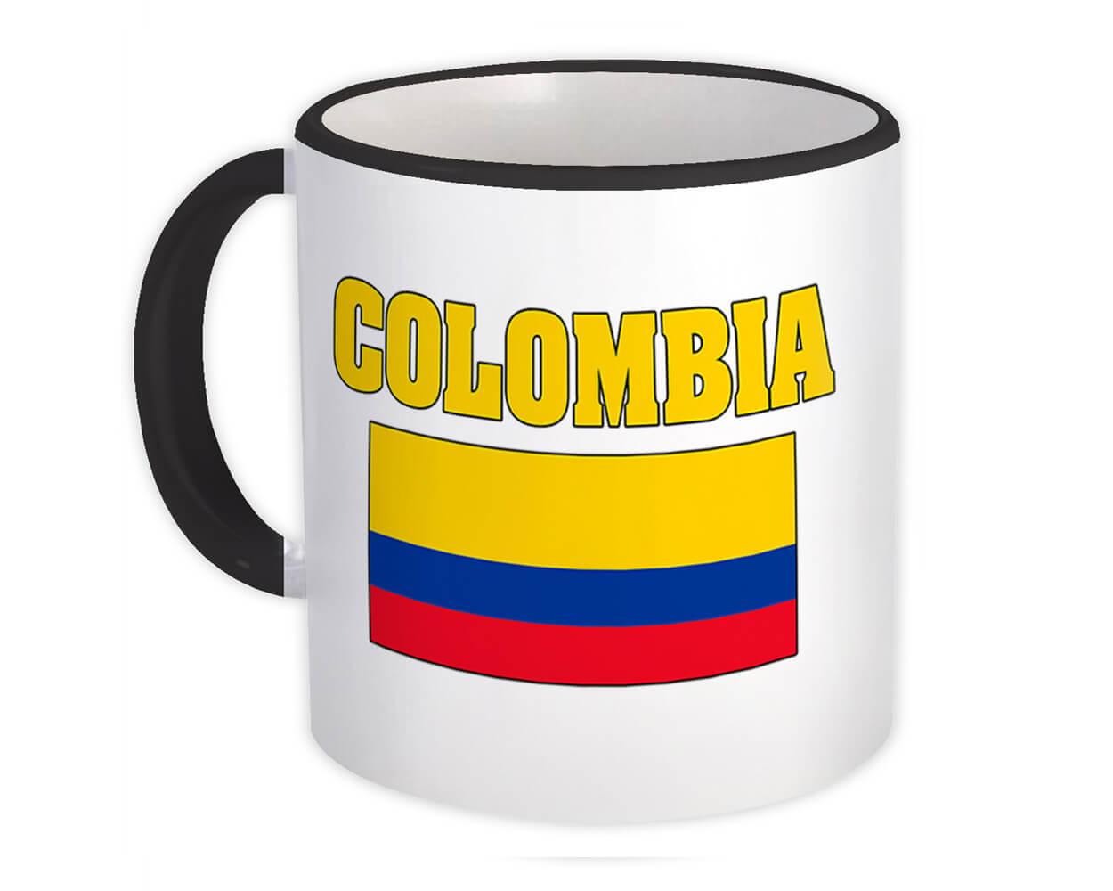 Colombia Gift Mug Flag Chest Colombian Country Expat 