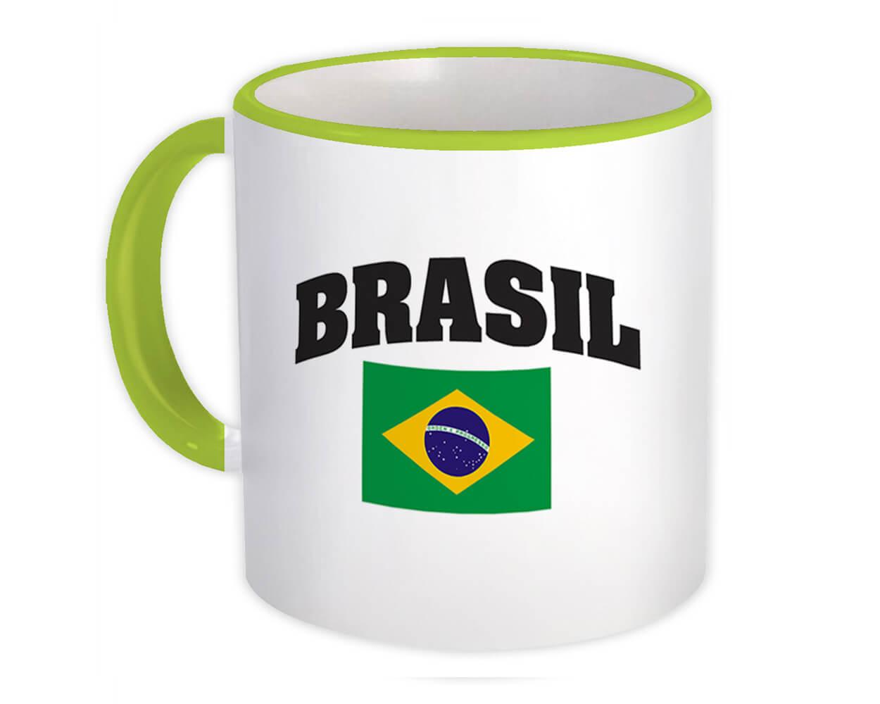 Gift Mug : Brazil Flag Chest Brazilian Expat Country Patriotic Flags Travel