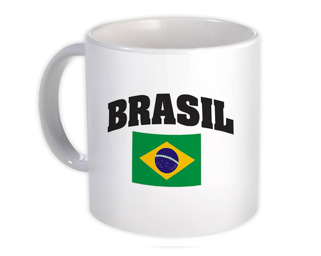 Gift Mug : Brazil Flag Chest Brazilian Expat Country Patriotic Flags Travel