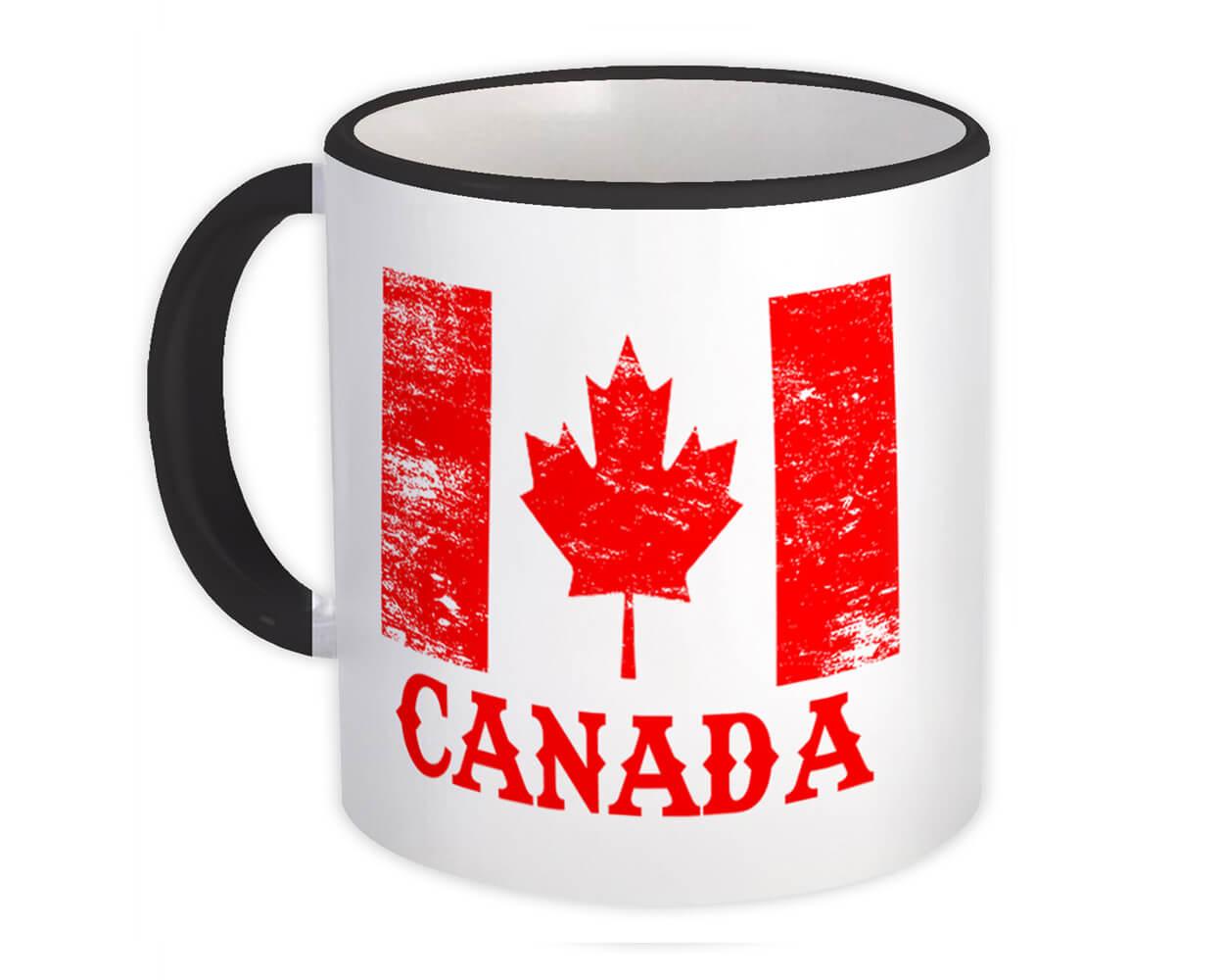 Gift Mug : Canada Distressed Flag Patriotic Canadian Expat Country