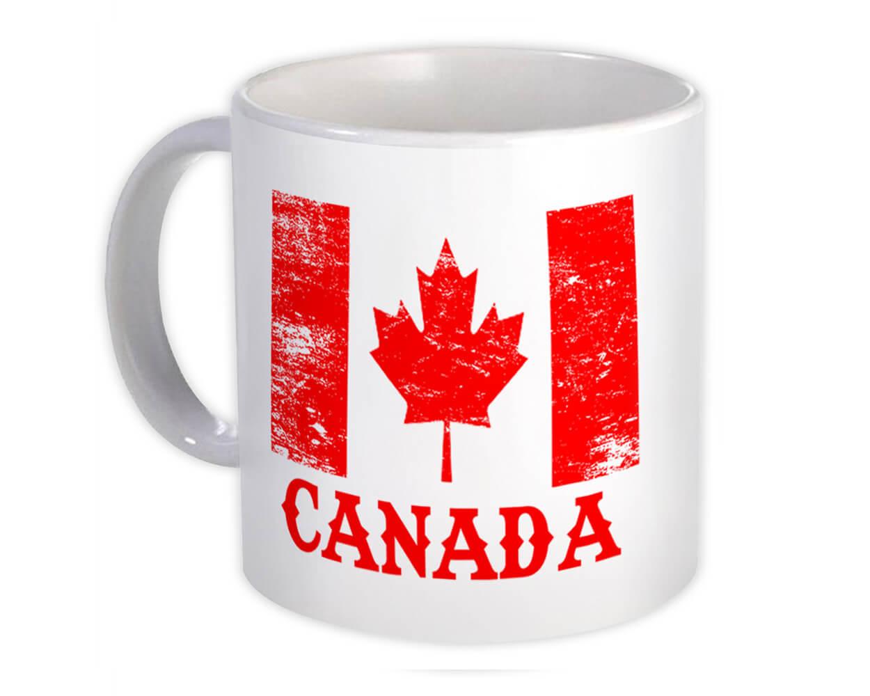 Gift Mug : Canada Distressed Flag Patriotic Canadian Expat Country