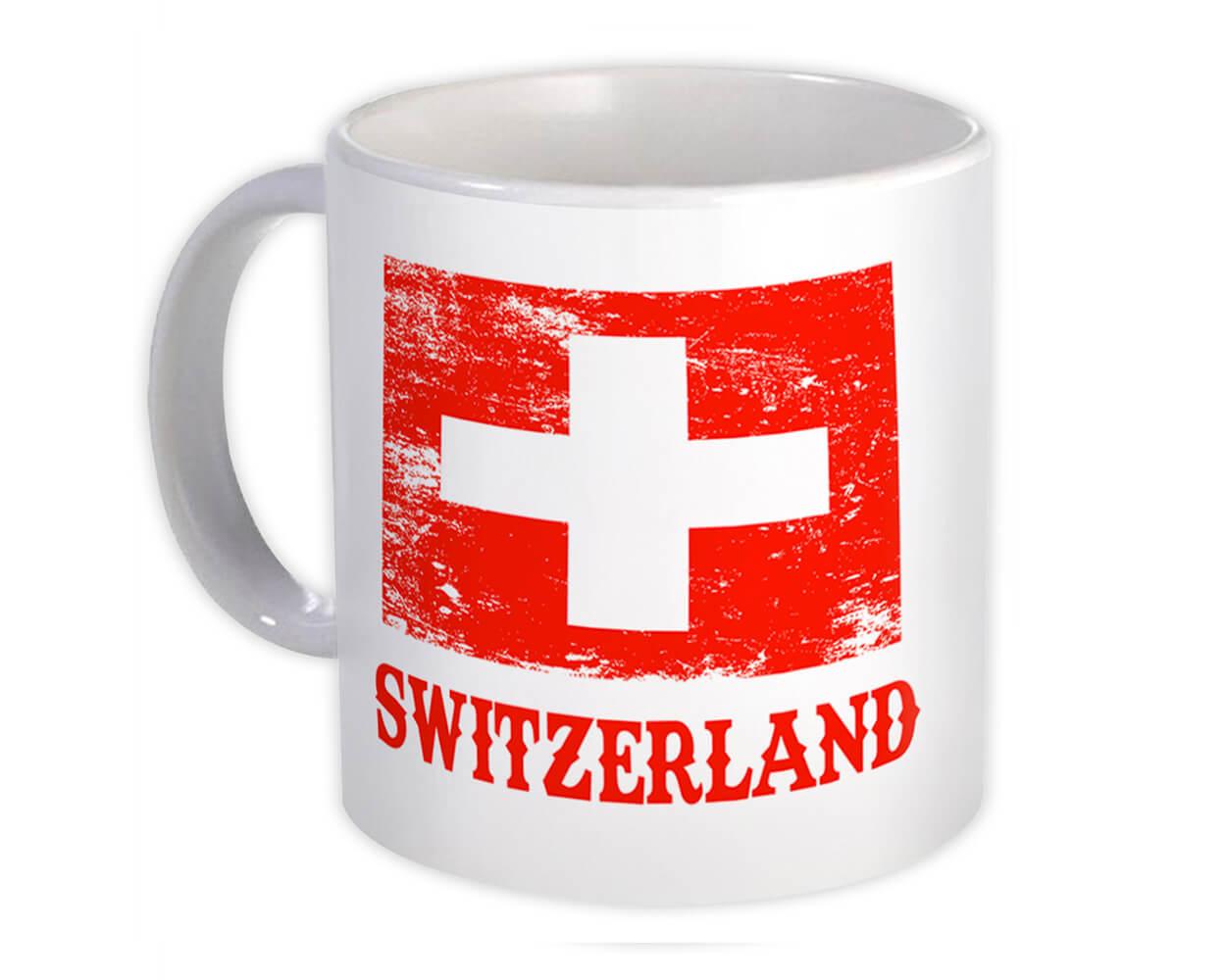 Gift Mug : Switzerland Distressed Flag Patriotic Swiss Expat Country