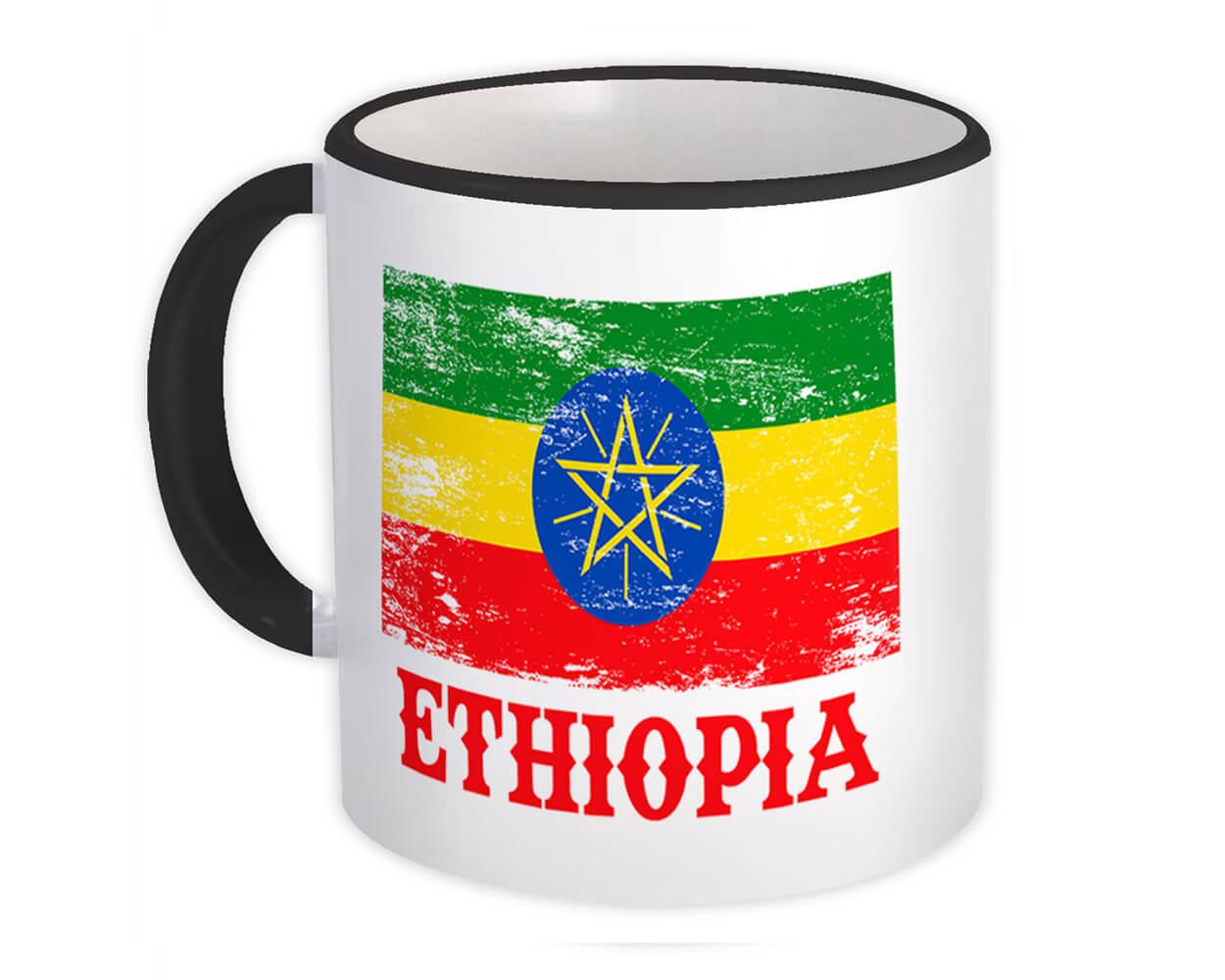 Gift Mug : Ethiopia Distressed Flag Patriotic Ethiopian Expat Country