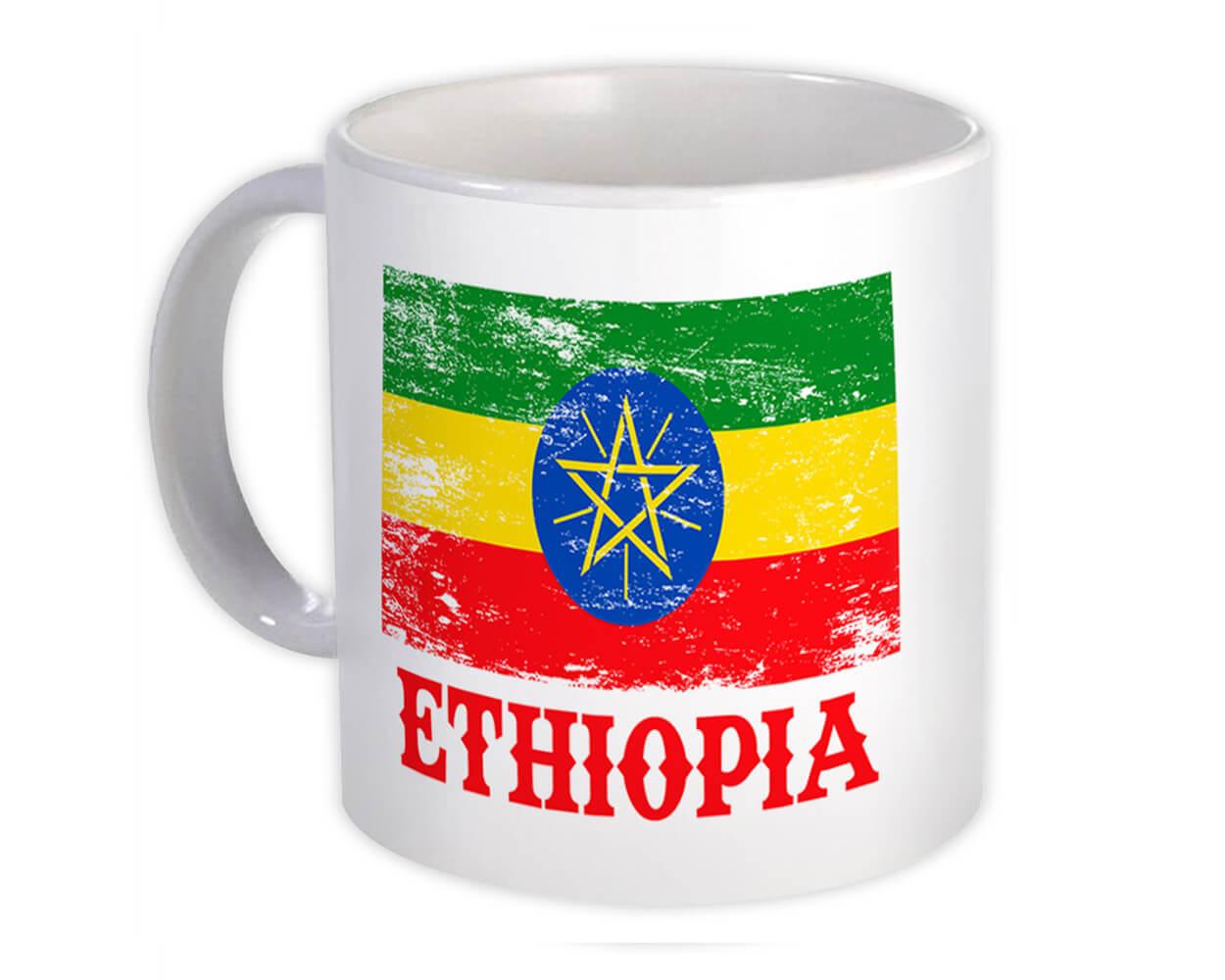 Gift Mug : Ethiopia Distressed Flag Patriotic Ethiopian Expat Country