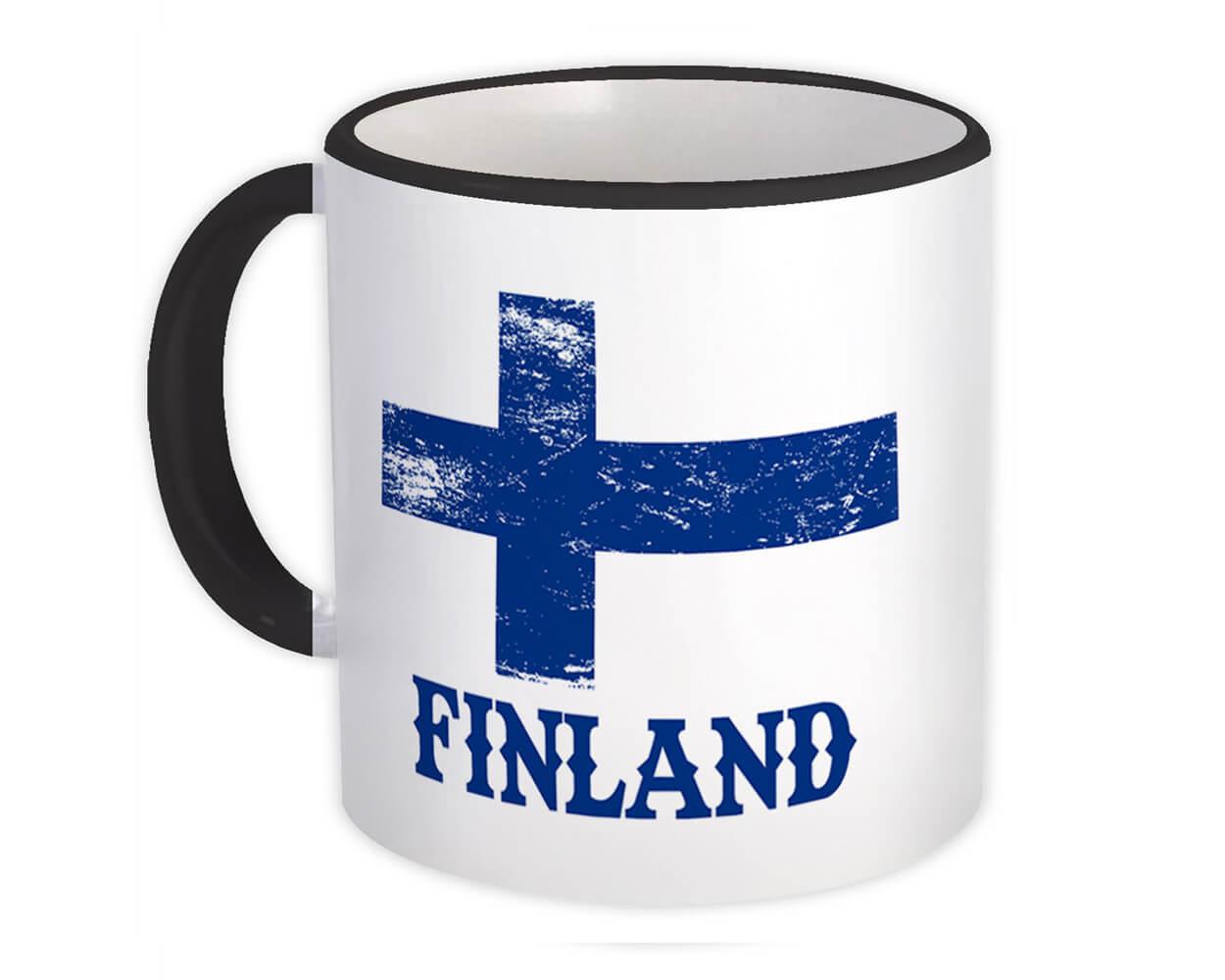 Gift Mug : Finland Distressed Flag Patriotic Finnish Expat Country