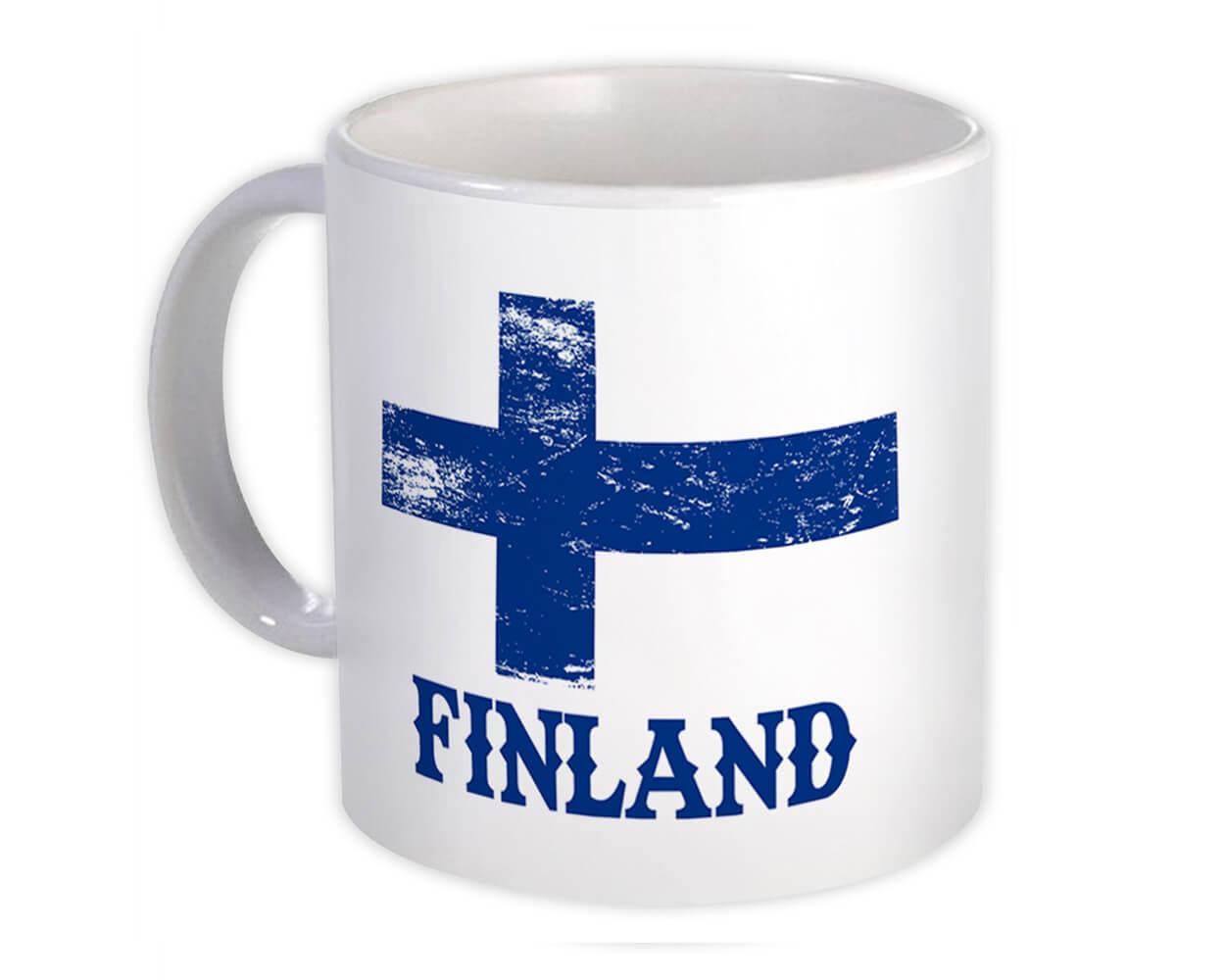 Gift Mug : Finland Distressed Flag Patriotic Finnish Expat Country