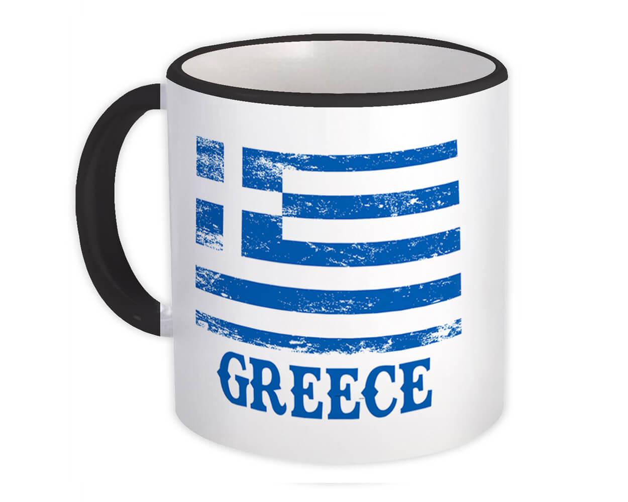 Gift Mug : Greece Distressed Flag Patriotic Greek Expat Country