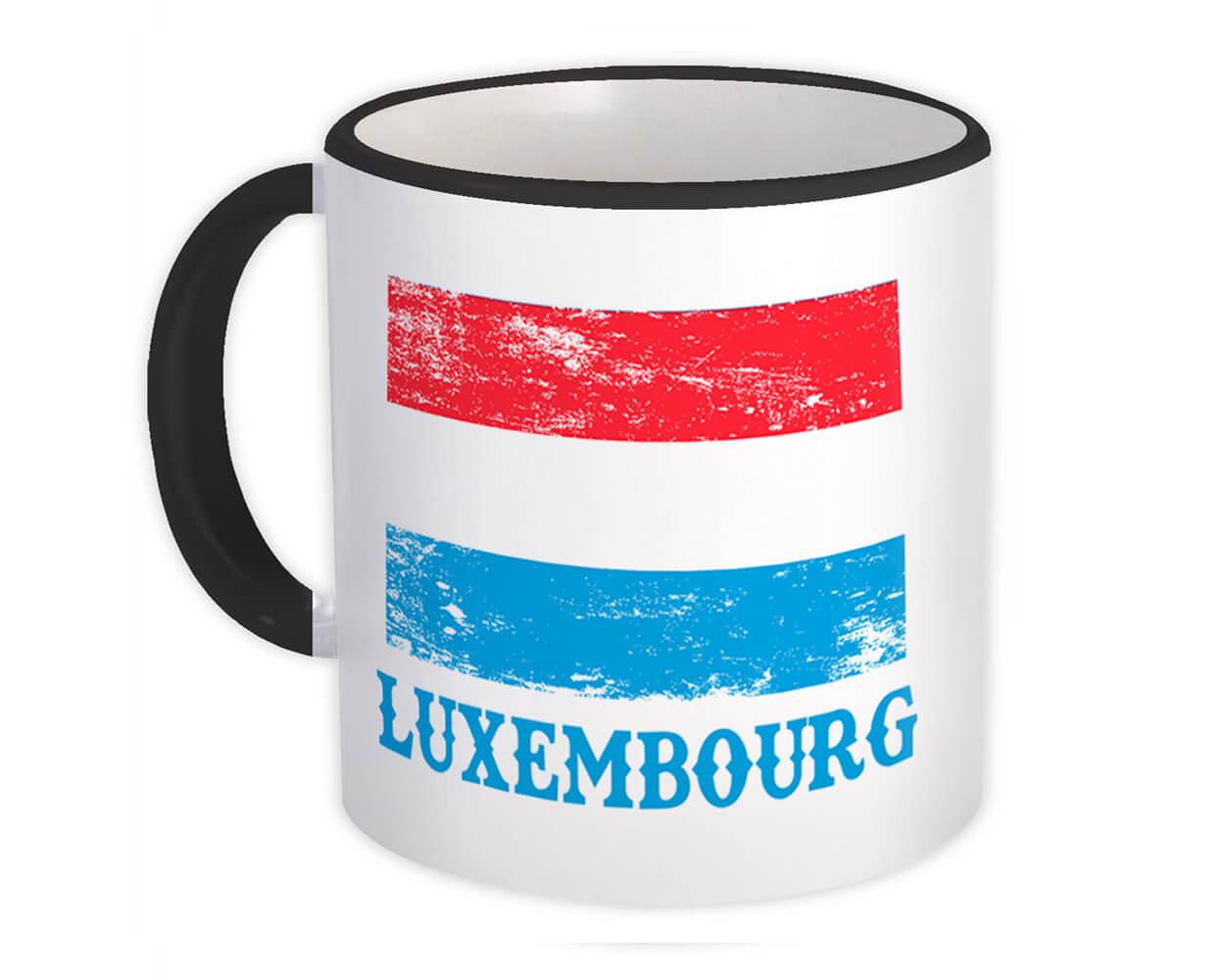 Gift Mug : Luxembourg Distressed Flag Patriotic Luxembourger Expat Country