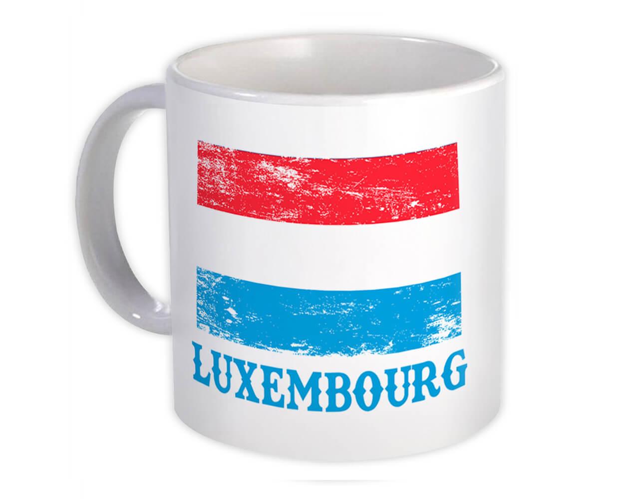 Gift Mug : Luxembourg Distressed Flag Patriotic Luxembourger Expat Country