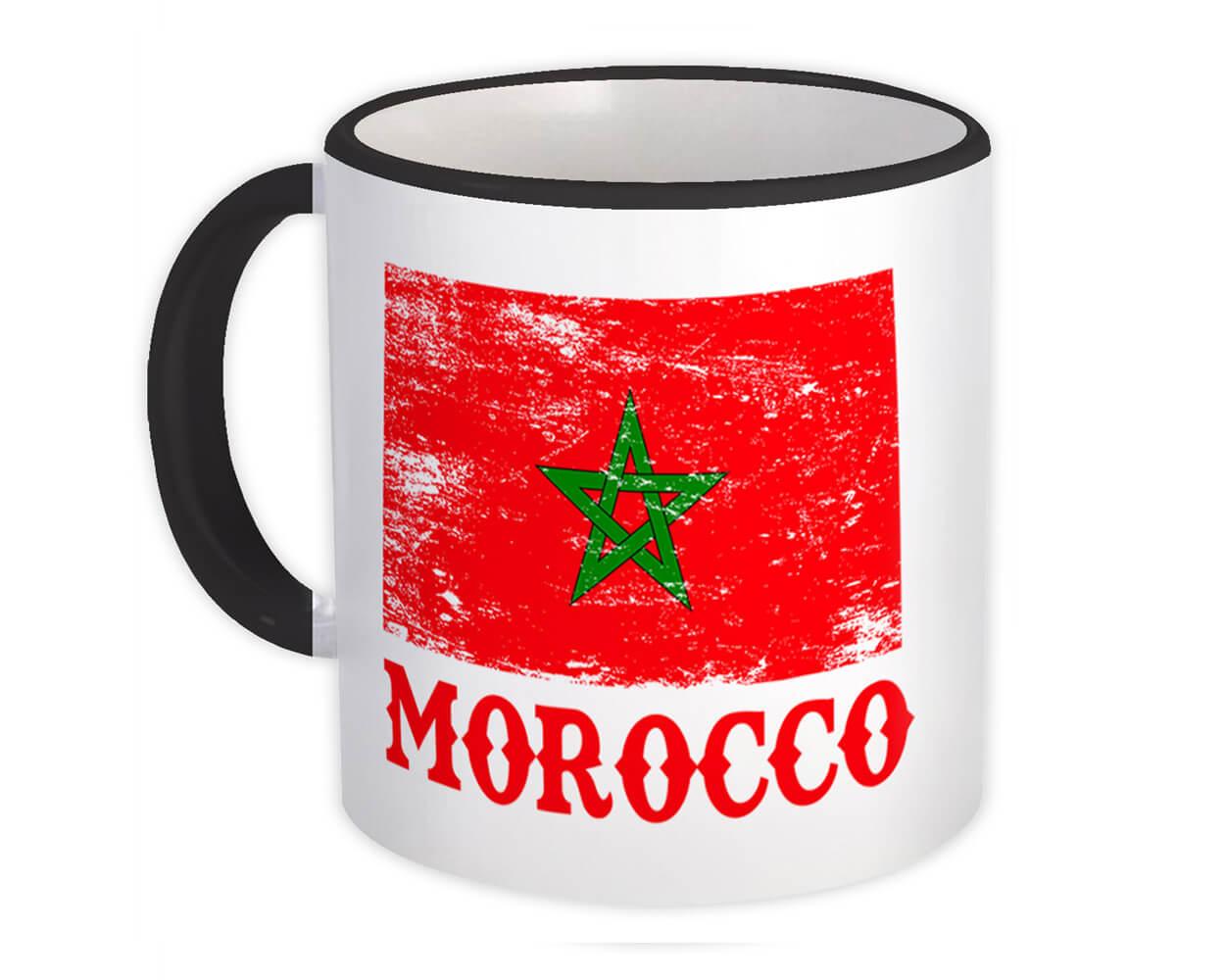 Gift Mug : Morocco Distressed Flag Patriotic Moroccan Expat Country