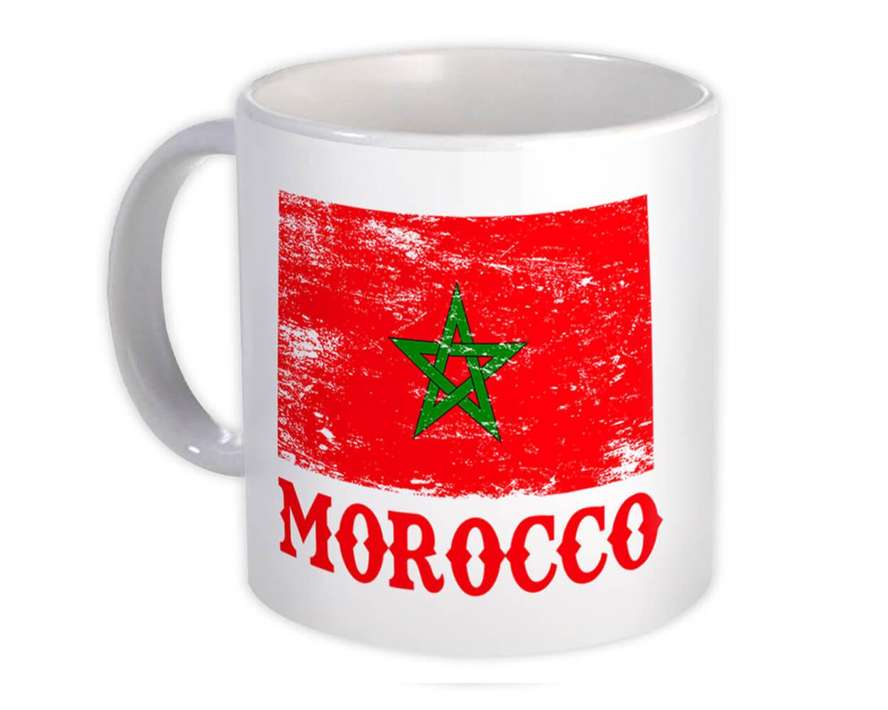 Gift Mug : Morocco Distressed Flag Patriotic Moroccan Expat Country