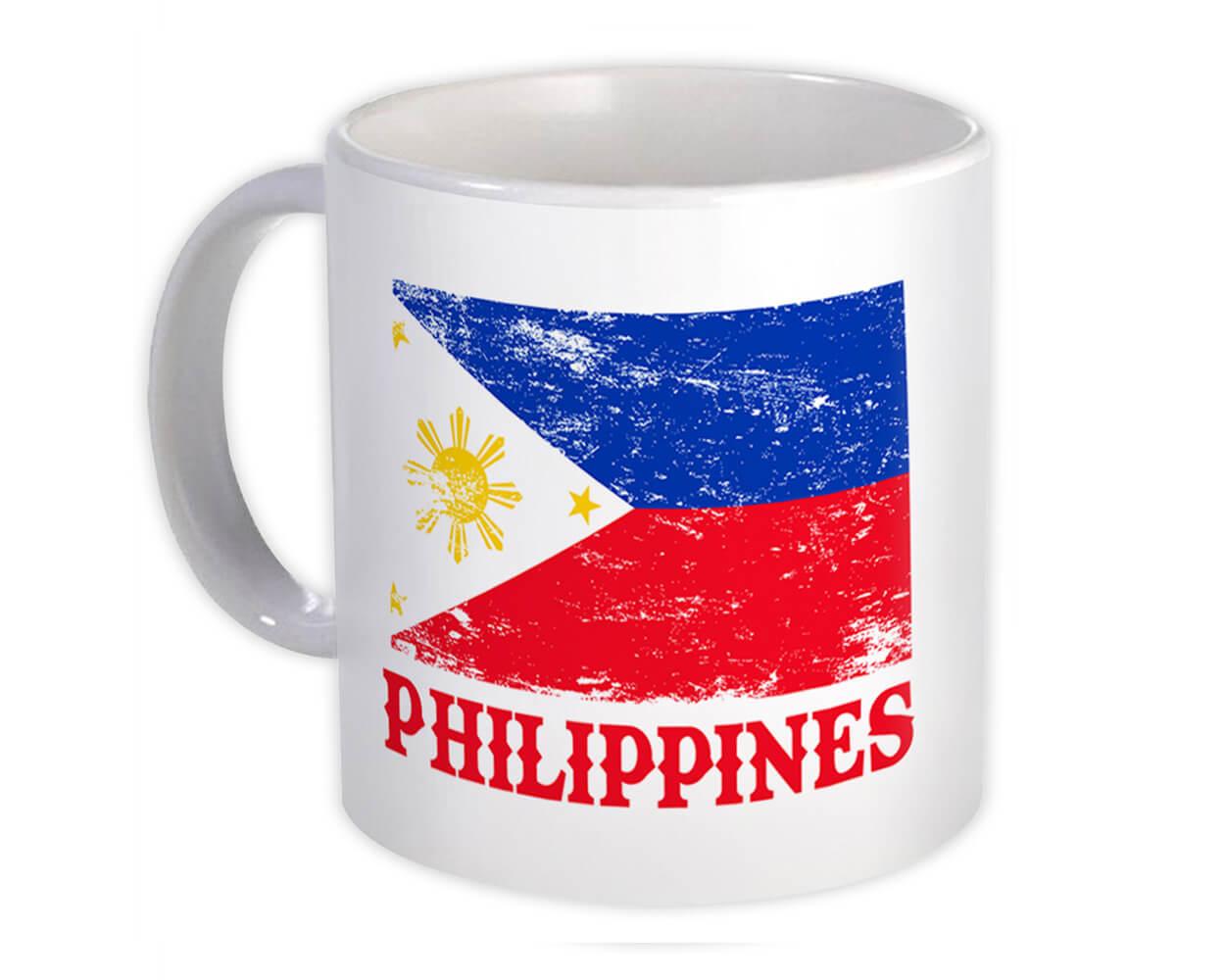 Gift Mug : Philippines Distressed Flag Patriotic Filipino Expat Country