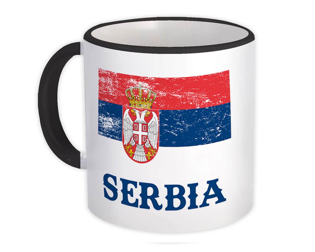 Gift Mug : Serbia Distressed Flag Patriotic Serbian Expat Country