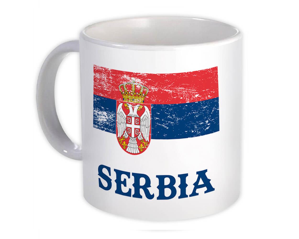 Gift Mug : Serbia Distressed Flag Patriotic Serbian Expat Country