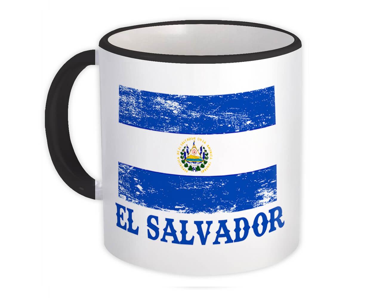 Gift Mug : El Salvador Distressed Flag Patriotic Salvadorean Expat Country