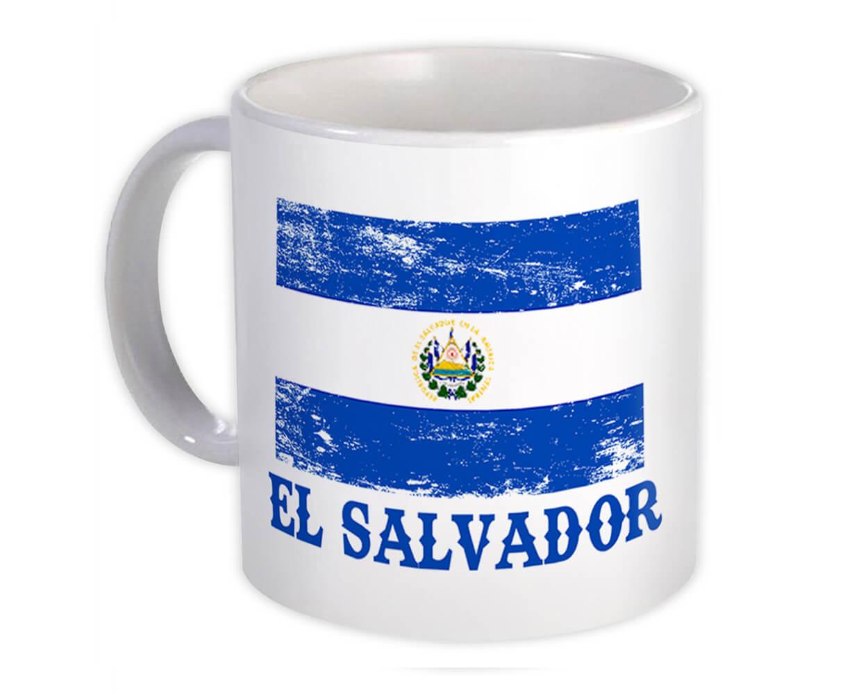 Gift Mug : El Salvador Distressed Flag Patriotic Salvadorean Expat Country