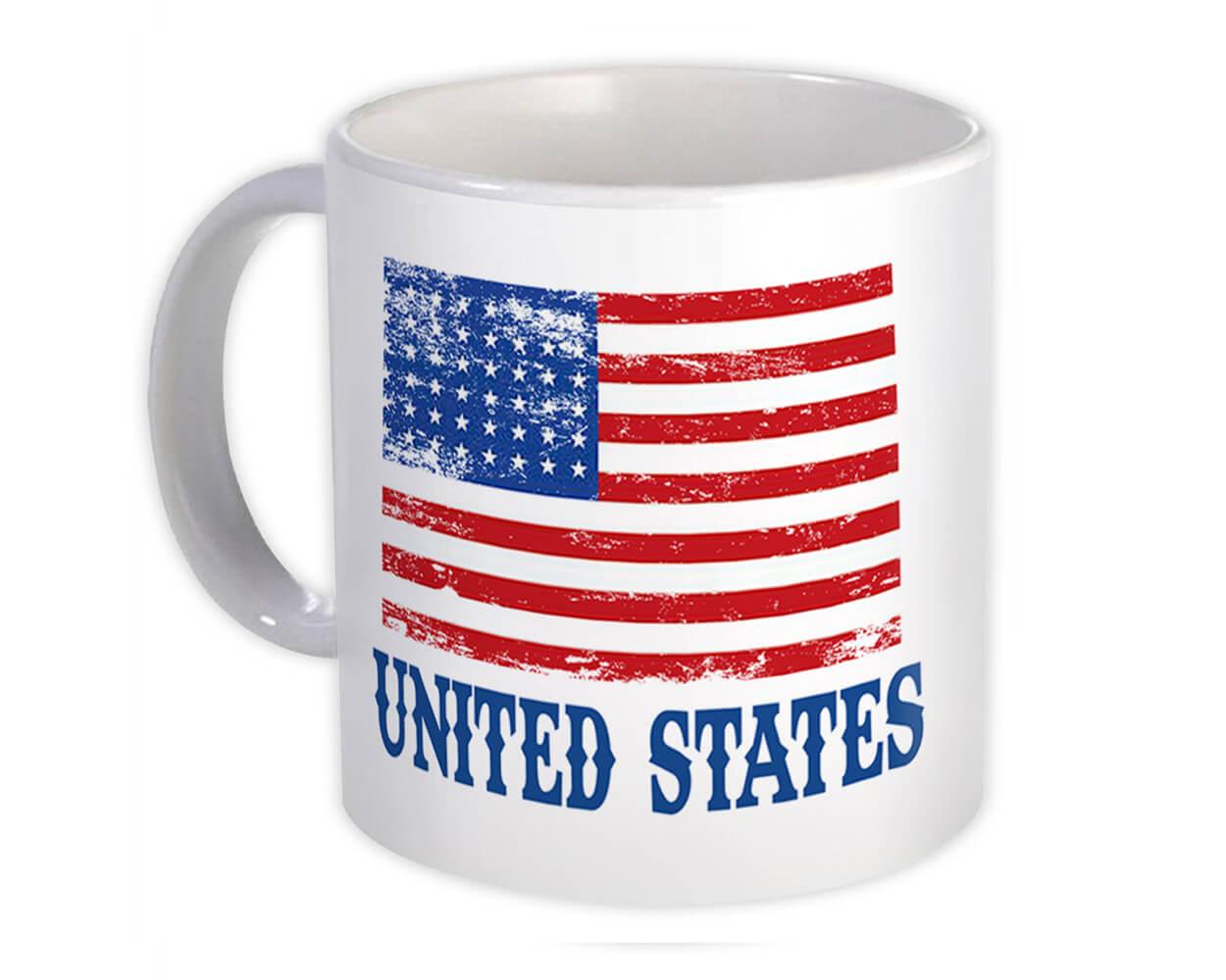 Gift Mug : United States Distressed Flag Patriotic Expat Country