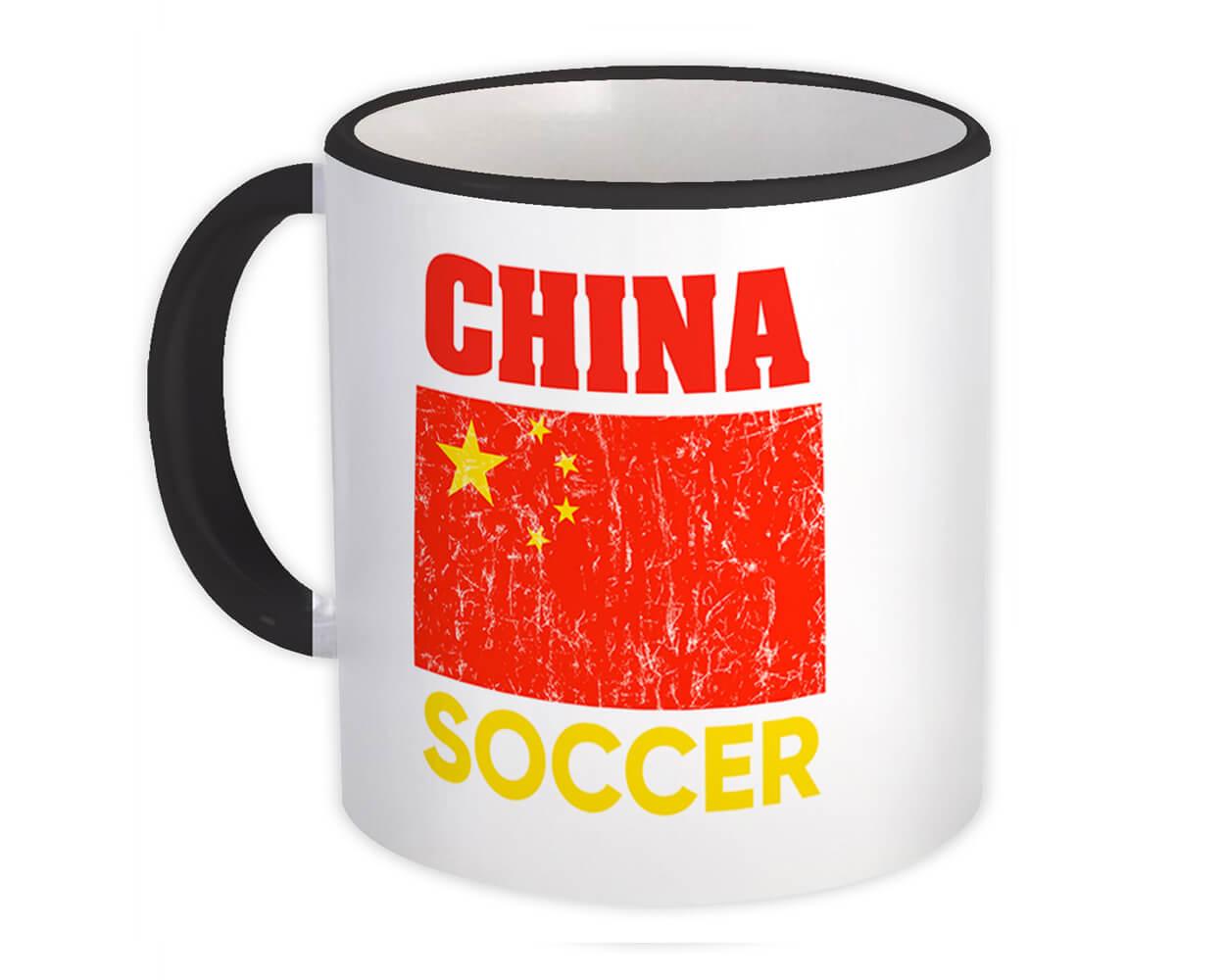 Gift Mug : China Distressed Flag Soccer Football Team Chinese Country