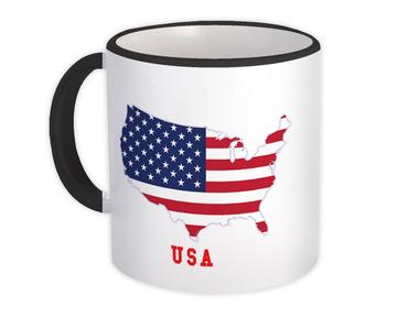 USA Map Flag : Gift Mug America United States Americana American Country