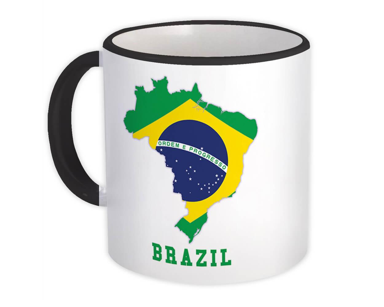 Gift Mug : Brazil Map Flag Brazilian Brasil Country Pride