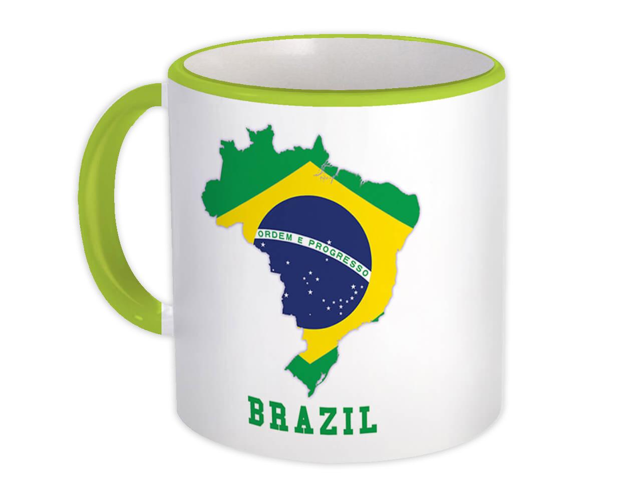 Gift Mug : Brazil Map Flag Brazilian Brasil Country Pride